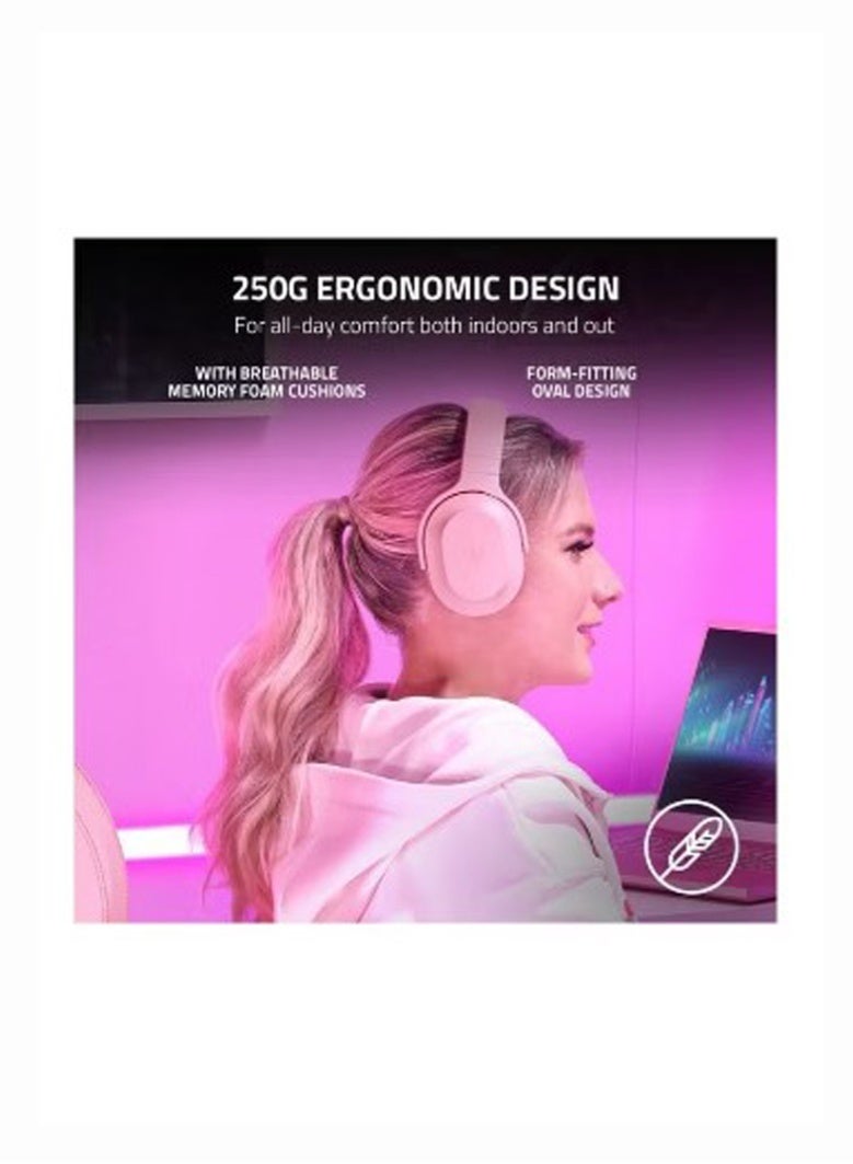 Razer Barracuda X Wireless Gaming & Mobile Headset (PC, Playstation, Switch, Android, iOS): 2022 Model - 2.4GHz Wireless + Bluetooth - Lightweight 250g - 40mm Drivers - 50 Hr Battery - Quartz Pink - Image 3